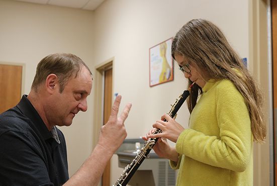 Teaching an oboe lesson