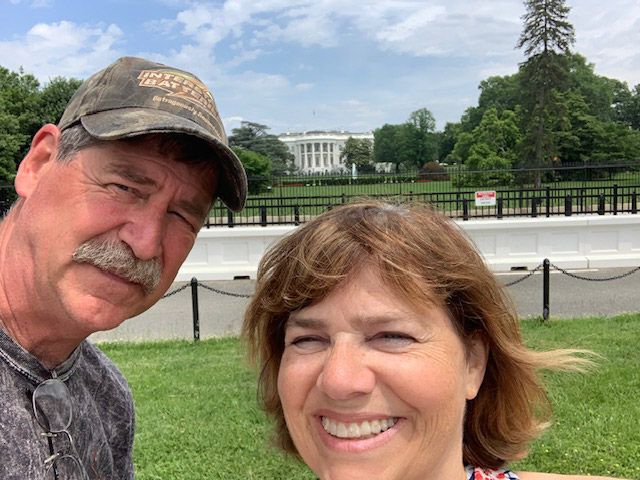 Stephanie and Bob in front of the White House
