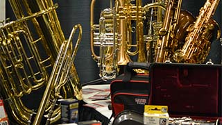 The wide selection of instruments at Bandageddon.