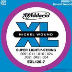 D'Addario Strings Guitar 7 String Super Light EXL120-7
