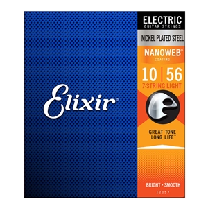 Elixir 10-56 7-String Light Nanoweb Electric Guitar String Set