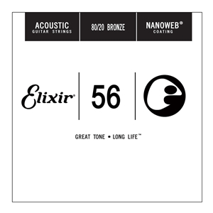 Elixir .056 Gauge 80/20 Bronze Nanoweb Single Guitar String