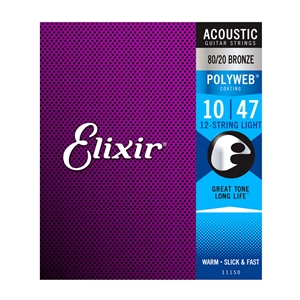 Elixir 10-47 Light Gauge Polyweb 12-String Acoustic Set