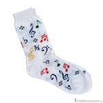 Woman's socks: White with Colorful Notes