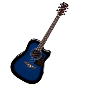 Ibanez AW70ECE Artwood Series Acoustic-Electric Guitar - Transparent Blue Sunburst