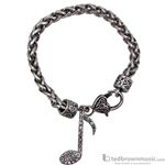 Aim Gifts Bracelet Silver Note with Crystals 69652