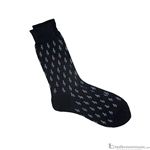 Aim Gifts Socks Mens G Clefs Black with White 10025C