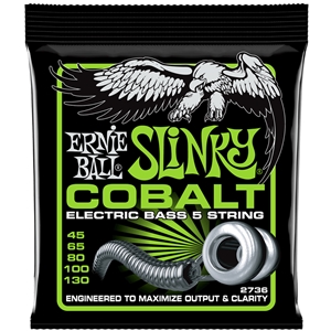 Ernie Ball Regular Slinky Cobalt 5-String Electric Bass Strings 45-130 Gauge