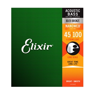 Elixir 45-100 4-String Light Acoustic Bass String Set