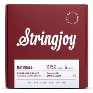 Stringjoy Naturals super light Gauge Phosphor Bronze Acoustic Guitar Strings