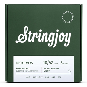 Stringjoy Broadways Classic Heavy Bottom Light Gauge Pure Nickel Electric Guitar Strings