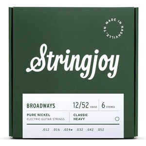 Stringjoy Broadways Classic Heavy Gauge Pure Nickel Electric Guitar Strings