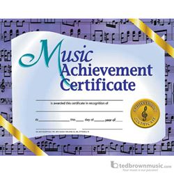 Music Treasures Award Certificate "Music Achievement" 900024