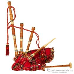 Mid-East Full Size Rosewood  Bagpipes With Tartan Cover