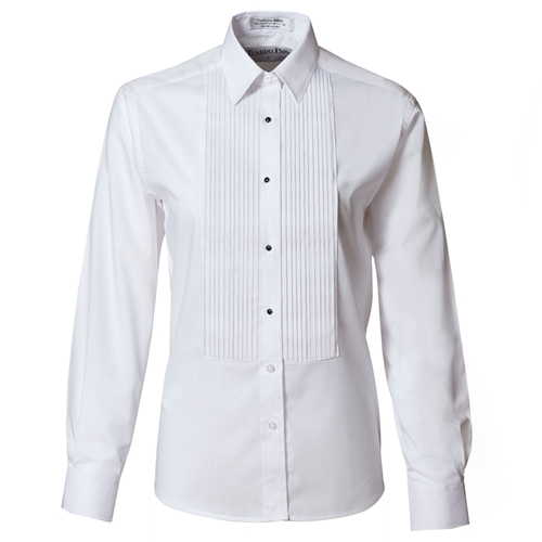 Tuxedo Park White Laydown Collar Shirt for Women