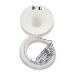Jupiter 596 Series Silver Plated Valves Section Fiberglass Sousaphone with Wheeled Case