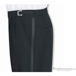 Tuxedo Trousers Formal Wear Polyester Adjustable Waist Flat Front Black  CA6501