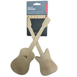 Rockin Spoons Guitar Shaped Wooden Spoons