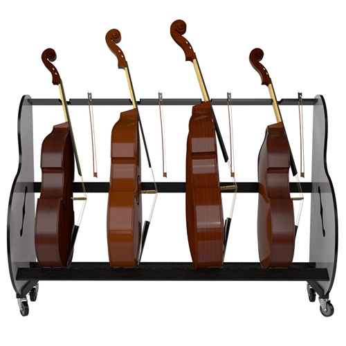 A&amp;S 4-Space Rolling Double Bass Rack