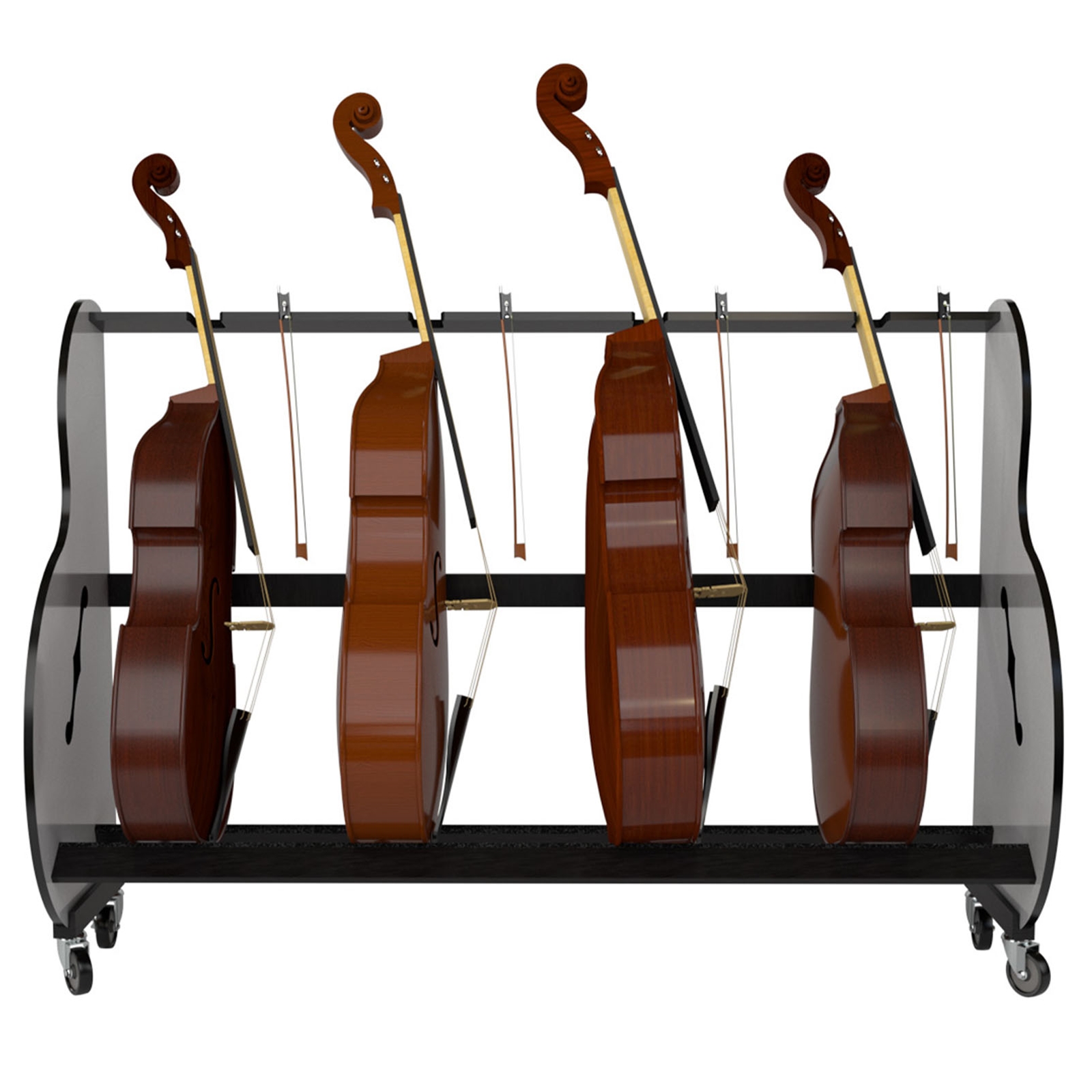 A&amp;S 4-Space Rolling Double Bass Rack