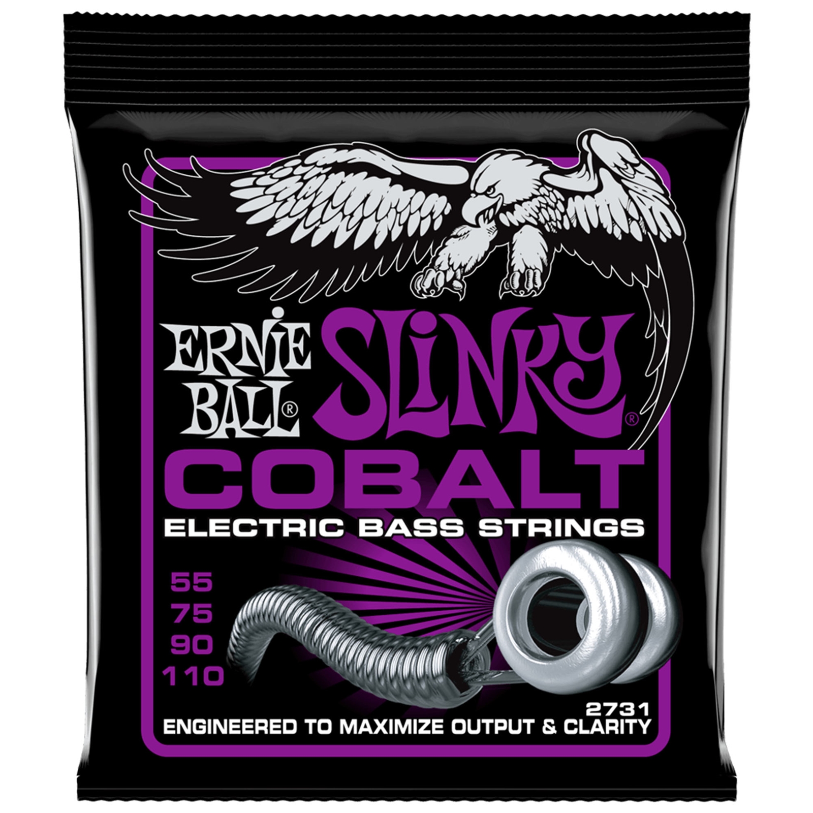 Ernie Ball Power Slinky Cobalt Electric Bass Strings 55-110 Gauge
