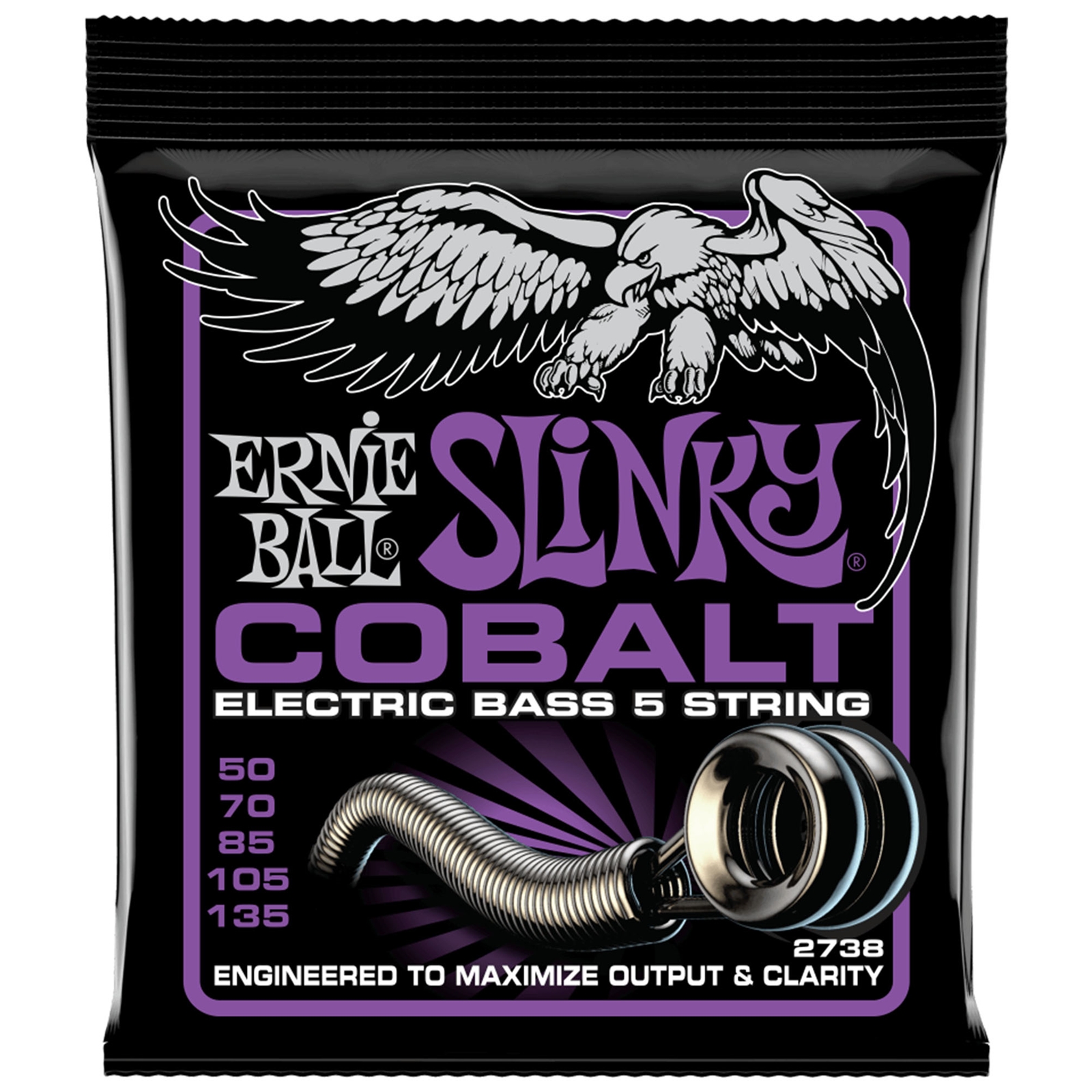 Ernie Ball Power Slinky Cobalt 5-String Electric Bass Strings 50-135 Gauge
