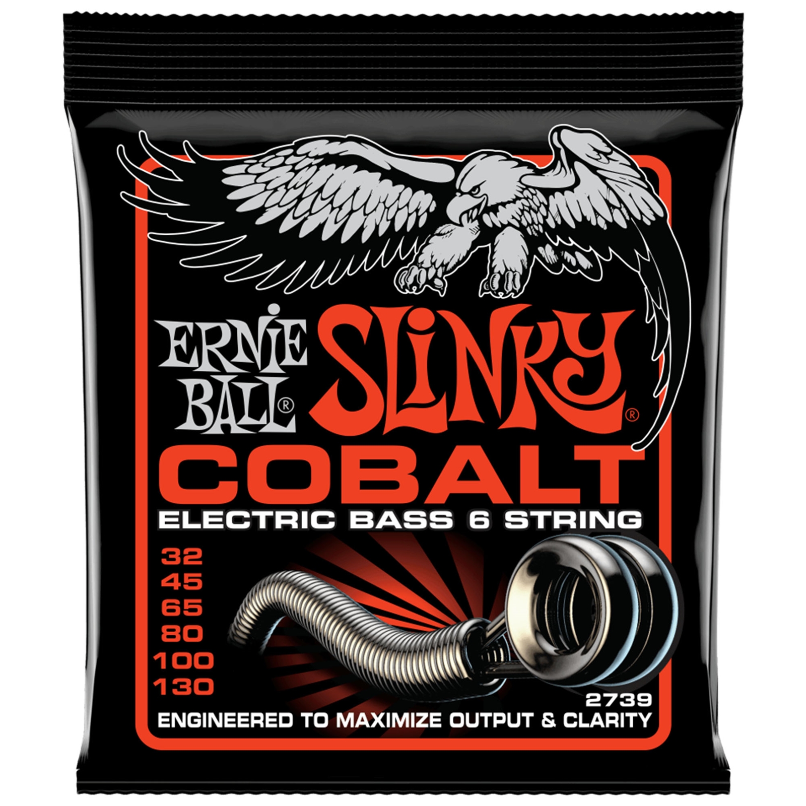 Ernie Ball Slinky Cobalt 6-String Electric Bass Strings 32-130 Gauge