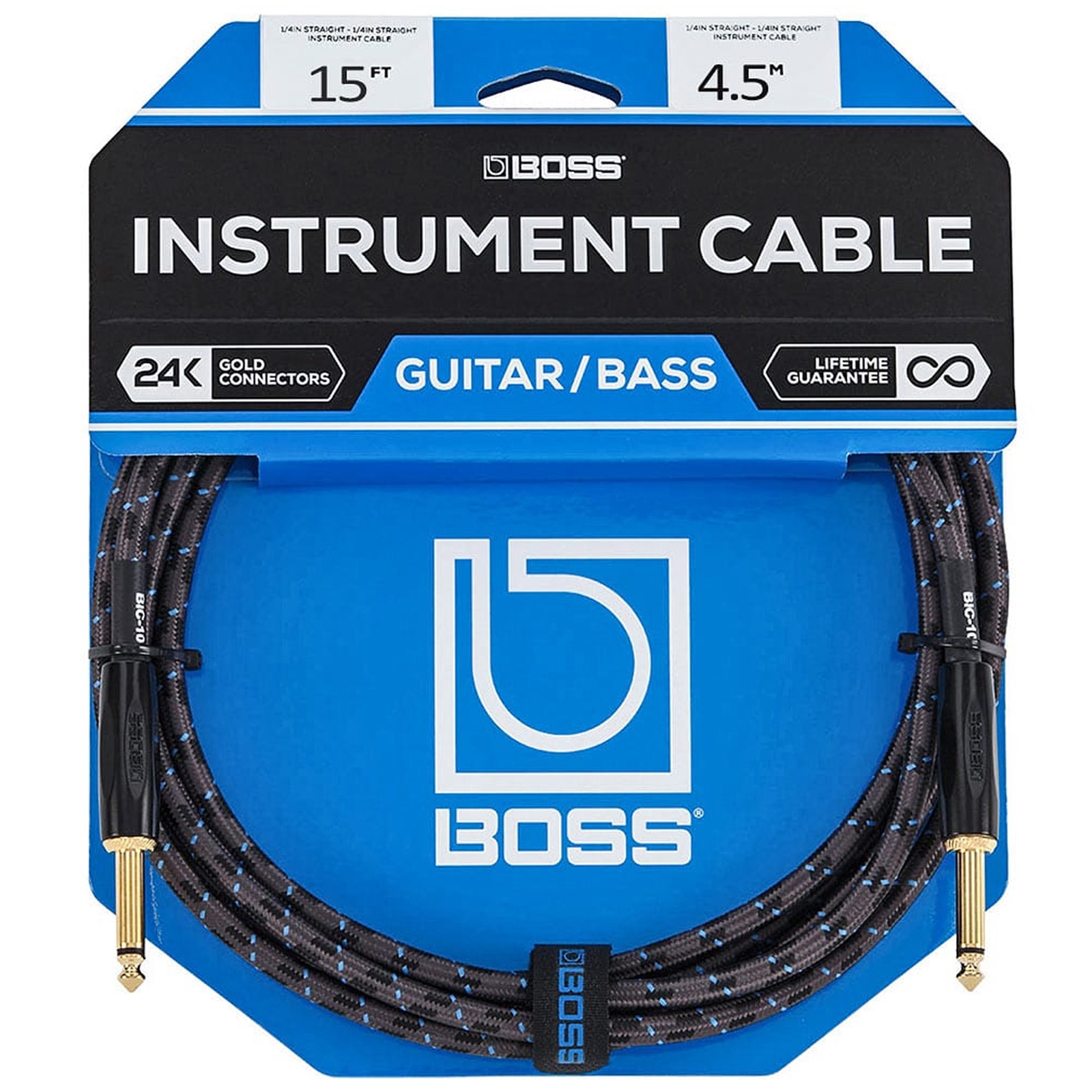 BOSS BIC-15 15-ft Straight Instrument Cable